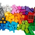 color sorted legos in the shape of the continental united states
