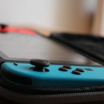 Nintendo switch stored in case